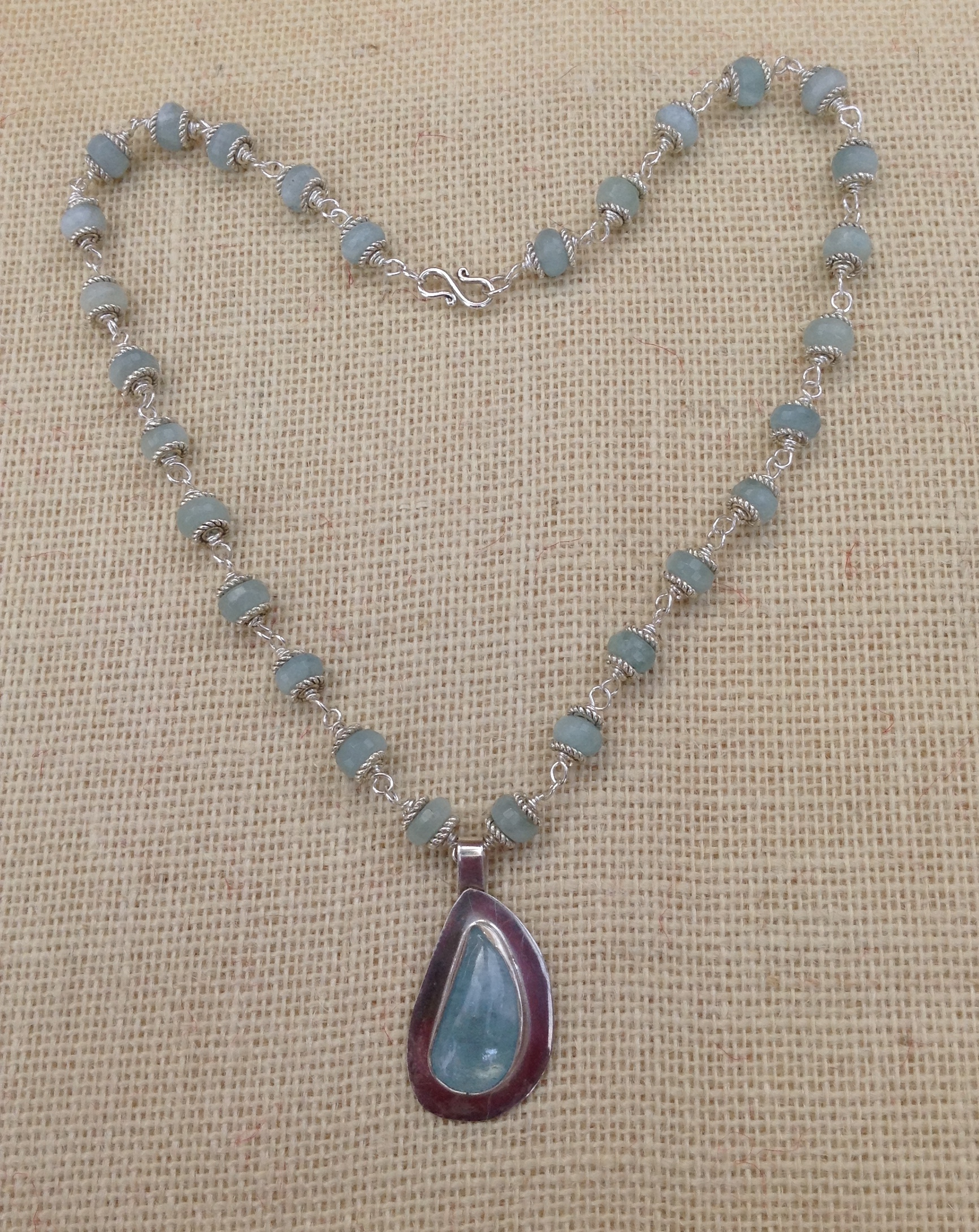 Aquamarine Sterling Silver Necklace and Pendant